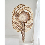 Овальный Современный Гобелен Абстракция в бежевых тонах Shallow варинант исполнения - 4 | Loft Concept в Челябинске