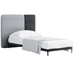Кровать с большим мягким изголовьем Unity Grey Bed варинант исполнения - 3 | Loft Concept в Челябинске
