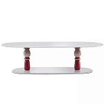 Дизайнерский журнальный стол на 2-х фигурных ножках с подстольем Lycad варинант исполнения - 1 | Loft Concept в Челябинске