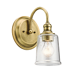 Бра с прозрачным стеклянным абажуром в форме цилиндра Kichler варинант исполнения - 7 | Loft Concept в Челябинске