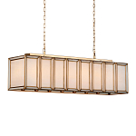 Люстра прямоугольная с каркасом золотого цвета Soft Glow Lamps варинант исполнения - 2 | Loft Concept в Челябинске