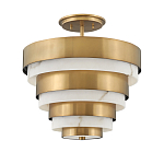 Потолочный светильник многоярусный с чередованием латунных и белых колец Hinkley  варинант исполнения - 1 | Loft Concept в Челябинске