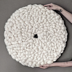 Панно на стену из шерсти мериноса Белый Круг  варинант исполнения - 4 | Loft Concept в Челябинске