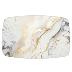 Обеденный стол с прямоугольной столешницей из стекла на черных металлических ножках White Marble варинант исполнения - 2 | Loft Concept в Челябинске