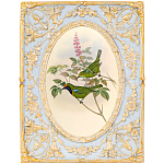 Декоративный постер с изображением птиц в раме с рельефным растительным узором Blooming Birds Poster варинант исполнения - 6 | Loft Concept в Челябинске