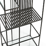 Стеллаж из металла и стекла Menzie Black Stripes Metal Rack варинант исполнения - 4 | Loft Concept в Челябинске