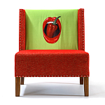FUN Armchair "Chili Pepper" Red Дизайнерское кресло с цветным принтом варинант исполнения - 1 | Loft Concept в Челябинске