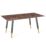 Стол обеденный с коричневой прямоугольной столешницей из керамики на четырех металлических ножках Brown Ceramics варинант исполнения - 1 | Loft Concept в Челябинске