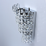 Бра настенное цвета хром с прозрачными квадратными хрустальными подвесками Crystal Regena варинант исполнения - 4 | Loft Concept в Челябинске