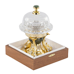 Икорница с декором "Три рыбки" с гравировкой и натуральным камнем Нефрит Decorative Cavair Dishes варинант исполнения - 2 | Loft Concept в Челябинске