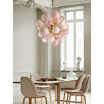 Люстра розовые шары на золотом каркасе Pink Light Bubbles варинант исполнения - 5 | Loft Concept в Челябинске