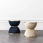 Дизайнерский журнальный стол фактурный с круглой белой столешницей Luler варинант исполнения - 2 | Loft Concept в Челябинске