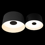 Потолочный светильник с 2-мя цилиндрическими абажурами серого и черного цвета Urban Dome варинант исполнения - 2 | Loft Concept в Челябинске