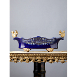 Чаша темно-синего цвета из фарфора с бронзовыми фигурками белок Eden Garden porcelain and bronze варинант исполнения - 1 | Loft Concept в Челябинске