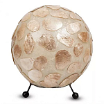 Настольная лампа из перламутра на металлическом каркасе Indonesian Circle варинант исполнения - 2 | Loft Concept в Челябинске