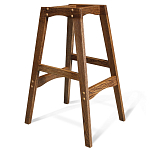 Барный стул со спинкой на 4-х деревянных ножках Коричневый Велюр Vendramin Chair  варинант исполнения - 5 | Loft Concept в Челябинске