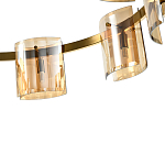 Люстра светодиодная с 8-ю цилиндрическими плафонами янтарного цвета из стекла и стали Andrea Сhandelier Amber варинант исполнения - 3 | Loft Concept в Челябинске