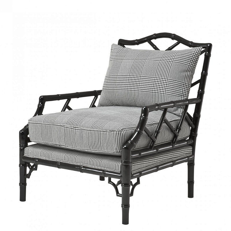 Кресло Eichholtz Chair Morgan Черный Черно-белый Кресло Eichholtz Chair Morgan Черный Черно-белый в Челябинске | Loft Concept