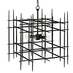 Люстра черная квадратной остроконечной формы Black Square варинант исполнения - 2 | Loft Concept в Челябинске