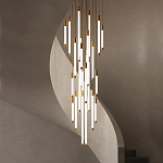 Люстра в современном стиле с 30-ю каскадными светодиодными лампами Golden LED Rain варинант исполнения - 1 | Loft Concept в Челябинске