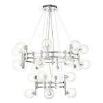 Люстра подвесная с двумя ярусами и 24-ю рельефными прозрачными плафонами из стекла Perforated Glass Bubbles варинант исполнения - 1 | Loft Concept в Челябинске