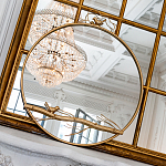 Зеркало настенное в раме золотого цвета с декором птица на ветке Mirror Portal варинант исполнения - 2 | Loft Concept в Челябинске