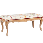 Банкетка из массива бука бежевая с растительным орнаментом Raffael Beige Floral Banquette варинант исполнения - 1 | Loft Concept в Челябинске