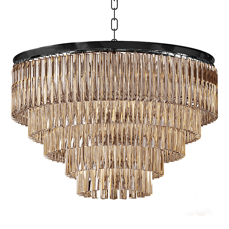 Люстра Odeon Smoke Glass Fringe Chandelier -60 Черный в Челябинске | Loft Concept 