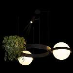 Подвесной светильник с 2-мя шарообразными плафонами и цилиндрическим спотом Light of Еyes варинант исполнения - 7 | Loft Concept в Челябинске