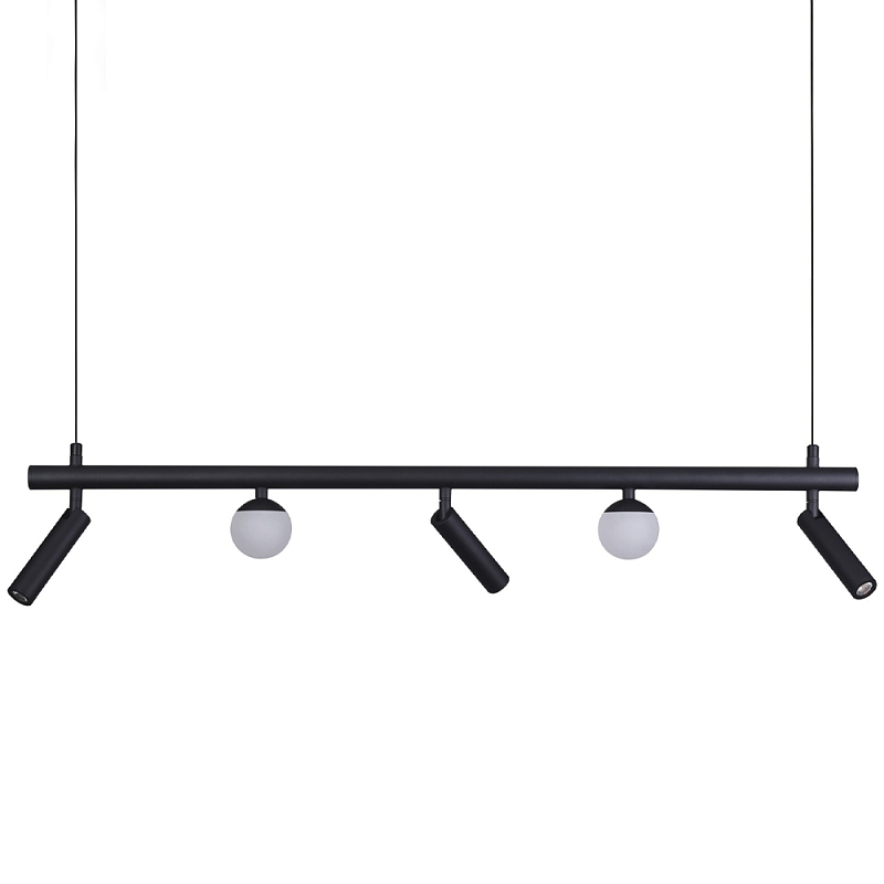 Линейный светодиодный светильник Longo Linear Hanging Lamp Черный Белый Линейный светодиодный светильник Longo Linear Hanging Lamp Черный Белый в Челябинске | Loft Concept