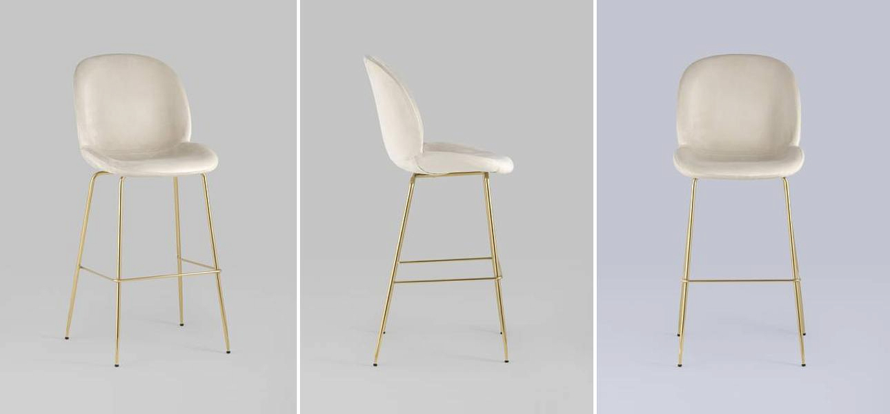 Барный Стул Молочный Велюр Vendramin Chair Барный Стул Молочный Велюр Vendramin Chair - Loft-Concept в Челябинске