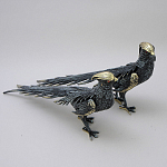 Статуэтка бронзовая пара Фазаны синие Bronze Birds варинант исполнения - 2 | Loft Concept в Челябинске