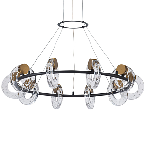 Кольцевая люстра с круглыми стеклянными плафонами в виде колец Olympe Glass Chandelier