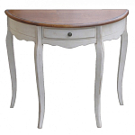 Деревянная консоль полукруглая с ящиком в стиле прованс Interiors Romance варинант исполнения - 1 | Loft Concept в Челябинске