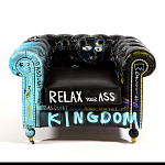 Кресло "Баския и Уорхол" Basquiat Warhol graffiti chair натуральная кожа варинант исполнения - 2 | Loft Concept в Челябинске