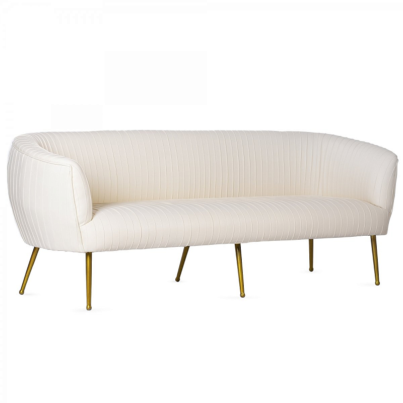 Софа Souffle Settee Leather ivory leather Белый Бронза Софа Souffle Settee Leather ivory leather Белый Бронза в Челябинске | Loft Concept