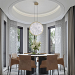 Светодиодный подвесной светильник круглой формы с металлической рамой золотого цвета Marble Glow 47 варинант исполнения - 6 | Loft Concept в Челябинске