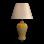 Настольная лампа желтая с изображением белых птиц Flight Among Acacia варинант исполнения - 2 | Loft Concept в Челябинске