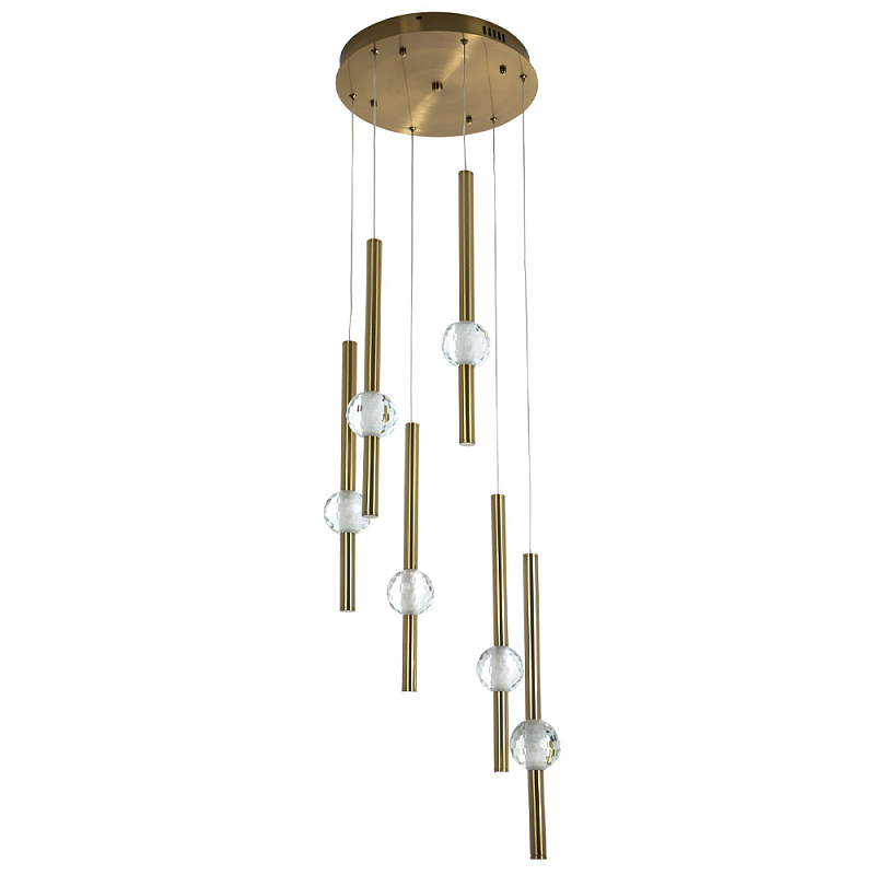 Каскадная люстра Celestin Spheres Brass Chandelier Прозрачный Латунь Каскадная люстра Celestin Spheres Brass Chandelier Прозрачный Латунь в Челябинске | Loft Concept