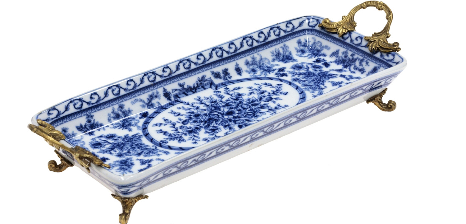 Поднос Orianne Blue and Bronze Поднос Orianne Blue and Bronze - Loft-Concept в Челябинске