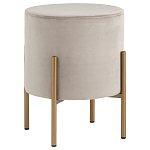 Бежевый пуф на золотистых ножках SANJAY варинант исполнения - 1 | Loft Concept в Челябинске