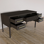 Большой Рабочий стол Primo с 5 выдвижными ящиками Темный орех варинант исполнения - 6 | Loft Concept в Челябинске