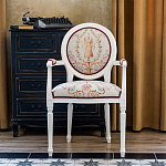 Полукресло из массива бука бежевое с растительным орнаментом Raffael Angel Beige Chair варинант исполнения - 7 | Loft Concept в Челябинске