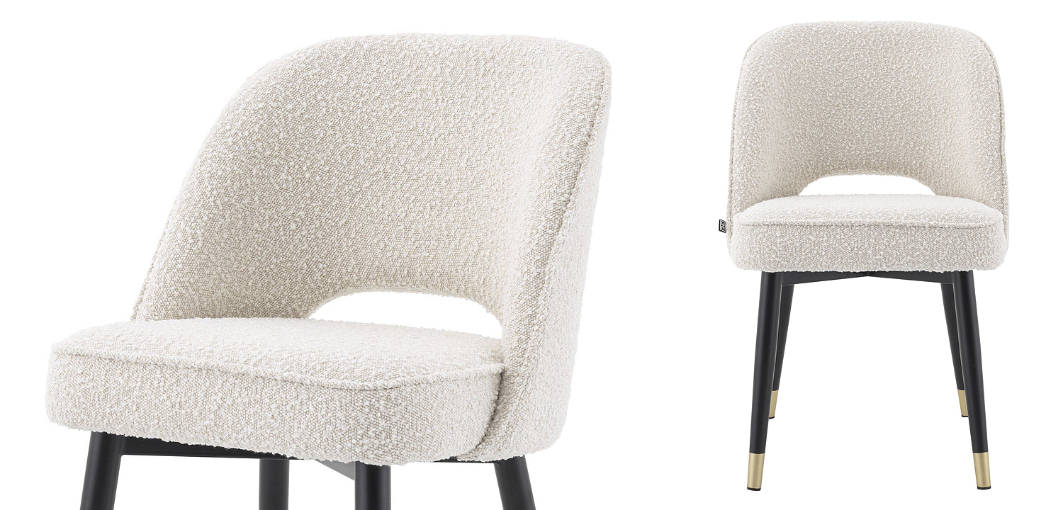 Комплект из двух стульев Eichholtz Dining Chair Cliff set of 2 Boucle cream Комплект из двух стульев Eichholtz Dining Chair Cliff set of 2 Boucle cream - Loft-Concept в Челябинске