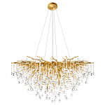 Люстра подвесная с прозрачными стеклянными подвесками в форме капель Диаметр 100 см Droplet Chandelier варинант исполнения - 2 | Loft Concept в Челябинске