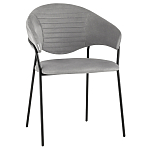 Серый стул с обивкой из искусственной замши Alexis варинант исполнения - 1 | Loft Concept в Челябинске