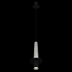 Подвесной светильник с узким цилиндрическим плафоном и черным металлическим декором Concrete Pipe варинант исполнения - 11 | Loft Concept в Челябинске