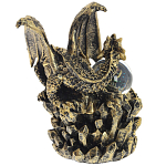 Декоративная статуэтка Дракон со стеклянным шаром Dragon and Glass Ball Gold Black варинант исполнения - 3 | Loft Concept в Челябинске