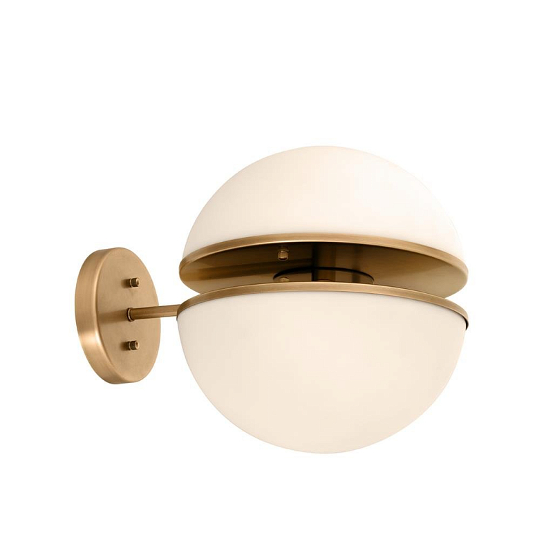 Бра Wall Lamp Spiridon Латунь Античная полированная Белый Бра Wall Lamp Spiridon Латунь Античная полированная Белый в Челябинске | Loft Concept