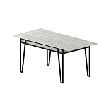 Стол обеденный с прямоугольной столешницей пыльного белого цвета на 4-х металлических ножках PAL ANCIENT WHITE варинант исполнения - 1 | Loft Concept в Челябинске